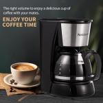 Nehilumn 4-5 Cups Drip Coffee Maker, Coffee Pot Machine Permanent Coffee Filter, Mini,20Oz Electric Coffee Maker,650W Black and Stainless Steel