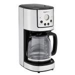 Amazon Basics Programmable Coffeemaker with Carafe and Reusable Filter, Stainless Steel, 12 Cups, Black