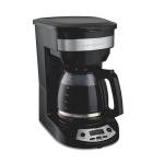 Hamilton Beach 12 Cup Programmable Drip Coffee Maker, Brew Options, Glass Carafe (46299), Black with Stainless Accents