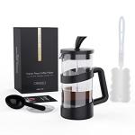 RAINBEAN Mini French Press Coffee Maker, 12 oz, Camping Coffee Press Pot, Small French Press, Tea and Frothed Milk Press (Black, 12 oz)