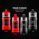 OVENTE French Press Coffee Maker 12 Ounce with Heat Resistant Borosilicate Glass & Stainless Steel 4-Level Filtration System, Portable Cold Brew Coffee Maker for Travel, Camping or Gift, Black FPT12B