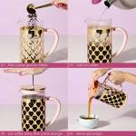 Paris Hilton French Press Coffee Maker With Heart Shaped Measuring Scoop, 2-Piece Set, 8-Cup or 34-Ounce, Pink