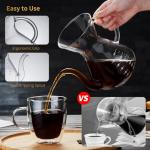 Unbreakable - Pour Over Coffee Maker with Double Stainless Filter 34 fl oz, Thickened Heat-Resistant Borosilicate Glass Pour Over Coffee Dripper, Stovetop Safe