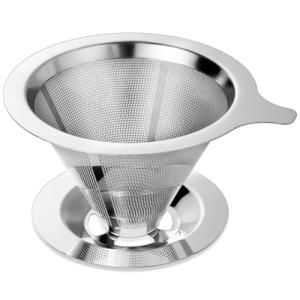 ANNMEXX Upgraded Pour Over Coffee Filter, Coffee Dripper, Paperless Mess Stainless Steel Coffee Filter, Maker One to Two Cup, Keeping Nature Coffee Flavour, Easy to Use and Clean (Large)