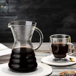 Unbreakable - Pour Over Coffee Maker with Permanent Stainless Filter 32 fl oz, Thickened Heat-Resistant Borosilicate Glass Dripper Coffee Brewer, Stovetop Safe