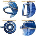 HYAXGM Pour Over Coffee Maker,Ceramic Coffee Maker With 40 pcs V60 Paper Filter，15oz/450ml Pour Over Coffee Dripper (Starry Blue, V02)
