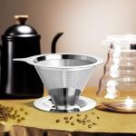 ANNMEXX Upgraded Pour Over Coffee Filter, Coffee Dripper, Paperless Mess Stainless Steel Coffee Filter, Maker One to Two Cup, Keeping Nature Coffee Flavour, Easy to Use and Clean (Large)