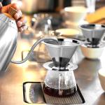 ANNMEXX Upgraded Pour Over Coffee Filter, Coffee Dripper, Paperless Mess Stainless Steel Coffee Filter, Maker One to Two Cup, Keeping Nature Coffee Flavour, Easy to Use and Clean (Large)