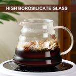 gegewawa Pour Over Coffee Maker Set 20 OZ, Borosilicate Glass Coffee Server with 50 pcs V60 Paper Filter, Pour Over Coffee Dripper Carafe for Home Cafe Restaurant Camping