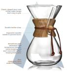 AGOGO Pour Over Coffee Maker Glass - 6/8/10 Cup Barista Kit with 304 Stainless Filter for Home, Office, Camping, Cafes - Easy Clean Coffee Dripper Set (Rag&Brush Included) (8 Cup/28 oz)