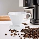 Melitta 1 Cup Porcelain Pour-Over Cone Coffeemaker, Glossy White