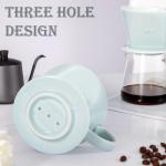 Noarixa Pour Over Coffee Dripper, Ceramic Pour Over Coffee Maker with 3 Holes Flat Bottom, Easy Manual Brew Maker, Porcelain Slow Filter Cone for Travel, Camping, Office, Home, GR
