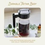 Takeya Tritan Cold Brew Coffee Maker - Airtight Pitcher with Leak-Free Lid - BPA-Free Cold Brew Maker with Silicone Handle - Dishwasher-Safe Pitcher for Homemade Cold Brew - 1 Quart, Black