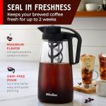 Mueller Cold Brew Coffee Maker, 64 oz Tritan Fortified Pitcher, Pour Spout Handle Lid, Resilient & Leak-Proof for Iced Coffee Tea