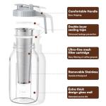 2 Pack 64 oz(2 Quart / 1.9 Liter) Cold Brew Coffee Maker Jar - Glass Cold Brew Maker with Handle, Stainless Steel Filter&Leak-Proof Lid, Heavy Duty Cold Brew Pitcher for Iced Coffee, Sun Tea, and Milk