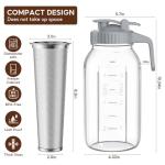 2 Pack 64 oz(2 Quart / 1.9 Liter) Cold Brew Coffee Maker Jar - Glass Cold Brew Maker with Handle, Stainless Steel Filter&Leak-Proof Lid, Heavy Duty Cold Brew Pitcher for Iced Coffee, Sun Tea, and Milk