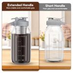 2 Pack 64 oz(2 Quart / 1.9 Liter) Cold Brew Coffee Maker Jar - Glass Cold Brew Maker with Handle, Stainless Steel Filter&Leak-Proof Lid, Heavy Duty Cold Brew Pitcher for Iced Coffee, Sun Tea, and Milk