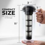VINCI Cold Brew 360, 1.4L Cold Brew Coffee Maker Featuring Patented Dual Filter 360 Brewing Technology, Cold Brew Pitcher for Iced Coffee