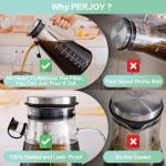 Perjoy Cold Brew Coffee Maker- 64oz/2qt Glass Iced Coffee Maker with Super Dense Stainless Steel Filter & Lid, Airtight Cold Brew Pitcher for Coffee,Ice Tea,Fruit Drinks,Lemonade