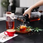 IKAPE 1000ml/33.8oz Cold Brew Coffee Maker with Removable Filter, Leak-proof Spout for Iced Coffee, Tea & Flavored Drinks, Space Saving Tritan Pitcher
