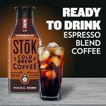 SToK Cold Brew Coffee, Un-sweet Black Espresso Blend, 48 oz. Bottle