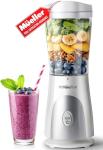 Mueller Smoothie Blender for Smoothies - Personal Blender for Shakes, Frozen Drinks, Baby Food & More, 15oz Travel Cup and Lid, Durable Stainless Steel Blades for Powerful Blending Performance, White