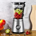 Ranbomer Blender,Blenders for Kitchen,Glass Blender for Shakes and Smoothies,crush ice,51 oz Glass Jar,Simple Speed Dial,6 Stainless Steel Blades, Ice Crusher with Speed Control, Silver.