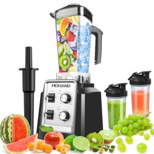MDHAND 1400W Professional Blender for Kitchen, Smoothie Blender with 68 Oz Pitcher & Two 18-Oz Cups, Compact Countertop Blenders for Smoothies, Frozen Drinks, Ice Crushing