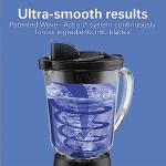 Hamilton Beach Wave Action Blender for Smoothies, Stainless Steel Ice Sabre Blades, 40oz Glass Jar, 800 Watts, Quiet Design, Black (58175)