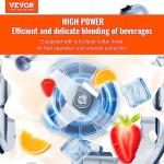 VEVOR Commercial Countertop Blenders with Shield,68 oz Jar Blender Combo, Stainless Steel 9 Speed & 5 Functions, for Shakes, Smoothies, Peree, and Crush Ice, White