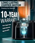 WantJoin Professional Commercial Blender With Shield Quiet Sound Enclosure 2200W Industries Strong and Quiet Professional-Grade Power, Self-Cleaning, Black