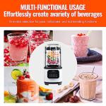 VEVOR Commercial Countertop Blenders with Shield,68 oz Jar Blender Combo, Stainless Steel 9 Speed & 5 Functions, for Shakes, Smoothies, Peree, and Crush Ice, White