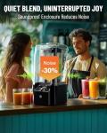 WantJoin Professional Commercial Blender With Shield Quiet Sound Enclosure 2200W Industries Strong and Quiet Professional-Grade Power, Self-Cleaning, Black