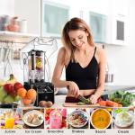 Commercial Blender for Smoothies With Quiet Shield, 2.5HP Motor, Stainless Steel Blade, 80oz Pitcher for Shakes, Smoothies, Ice Crushing, Frozen Drinks, 15 Speeds, Self-Cleaning, Black