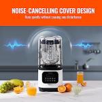 VEVOR Commercial Countertop Blenders with Shield,68 oz Jar Blender Combo, Stainless Steel 9 Speed & 5 Functions, for Shakes, Smoothies, Peree, and Crush Ice, White