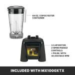 Waring Commercial MX1000XTX 3.5 HP Blender with Paddle Switches, Pulse Feature and a 64 oz. BPA Free Copolyester Container, 120V, 5-15 Phase Plug, Black