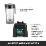 Waring Commercial MX1100XTX 3.5 HP Blender with Electronic Keypad, Pulse Function, 30 SecondCountdown Timer and a 64 oz. BPA Free Container, 120V, 5-15 Phase Plug,Black