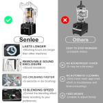 Commercial Blender for Smoothies 2200W, 80 Oz, 15 Speeds, 6-leaf Stainless Steel Blade, Heavy-Duty Commercial Blender for Restaurant, Smoothies, Ice Crush, Shakes, Self-Cleaning, Black