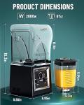 Wantjoin Professional Grade Blender - Soundproof & Quiet Commercial Blenders, Removable Shield, 2000W Watte, 67 Oz Capacity - Perfect for Kitchen, Fruits, Shakes, Smoothies, and Frozen Drinks(Black)