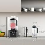 Commercial Blender for Smoothies 2200W, 80 Oz, 15 Speeds, 6-leaf Stainless Steel Blade, Heavy-Duty Commercial Blender for Restaurant, Smoothies, Ice Crush, Shakes, Self-Cleaning, Black