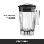 Waring Commercial TBB145 TORQ 2 Horsepower Blender, 2 Speed Toggle Switch Controls, with 48 oz. BPA Free Container, 120V, 5-15 Phase Plug, 9 x 15.75 x 11.5 inches, Multicolor