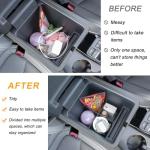 2-Piece Center Console Organizer & Armrest Divider Set for 2023-2025 Honda Pilot, 2024-2026 Passport, 2024-2025 Ridgeline | Custom Fit Durable ABS Plastic Storage Tray