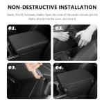 Upgraded Car Center Console Cover,Microfiber Leather Car Armrest Cover Cushion with 2 Storage Bags,Car Armrest Storage Box Car Interior Accessories for Most Vehicles (Black)