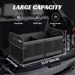 Sposuit Trunk Organizer for Car - 70L Collapsible Car Storage with 11 Pockets & Reinforced Handles, SUV Trunk Organizers for Grocery Cargo(Black)