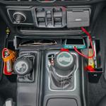 JVMA Center Console Gear Shift Organizer Tray for Jeep Gladiator Accessories and Jeep Wrangler JL JLU 2025 2024 2023 2022-2018 Rubicon Sahara 4xe Storage Box, Car Trash Bag Hook (US Patent) Interior