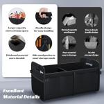 Sposuit Trunk Organizer for Car - 70L Collapsible Car Storage with 11 Pockets & Reinforced Handles, SUV Trunk Organizers for Grocery Cargo(Black)