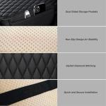 Ouzorp Car Center Console Cover, Upgraded Microfiber Leather Car Arm Rest Cover with 2 Storage Bags, Universal Armrest Cover for Car Storage Box Car Interior Accessories Protector for Most Vehicle