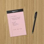 Amazon Basics Narrow Ruled 5-Inch by 8-Inch Lined Writing Note Pads, 6 Count (50 Sheet Pads), Multicolor
