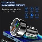 6 Ports Fast Car Charger with Voltage Monitor,Car Cigarette Lighter USB Charger (PD+QC3.0) Compatible with iphone13/14/15 & Most Android Models,Car Must Haves USB C Car Charger (1PCS)