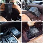 SIBOFUEGO Cute Car Trash Can with Lid – Multipurpose Collapsible Trash Bin for Car, Leak-Proof Organizer, Waterproof Garbage Can with Storage Pockets & Adjustable Straps, 2 Gallons (Black Leopard)